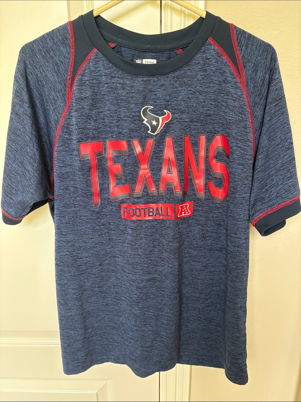 Houston Texans Navy & Red Short Sleeve Football Tee